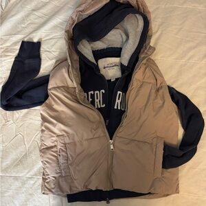 Abercrombie Cream and Black Jacket
